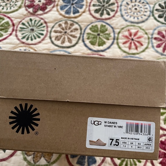 Ugg Australia Danes Wedge Suede Fringe Sandals, New in Box, Size 7.5, Be… - Picture 5 of 6